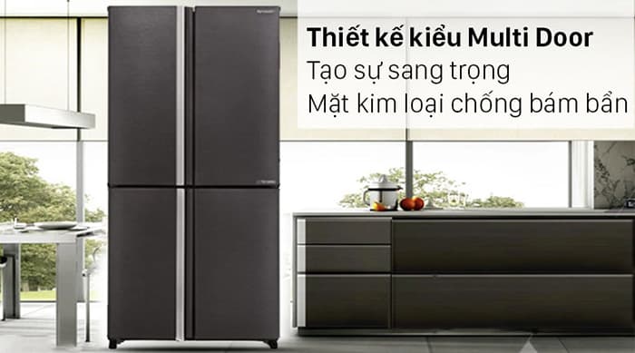 Tủ lạnh Sharp Inverter 572L 4 cửa SJ-FX640V-SL Tủ lạnh Sharp Inverter 572L 4 cửa SJ-FX640V-SL