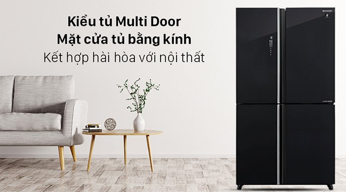 Tủ lạnh Sharp Inverter 572L 4 cửa SJ-FXP640VG-BK