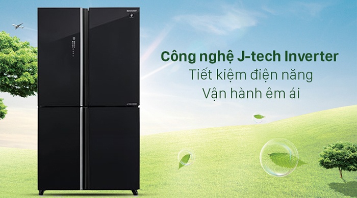 Tủ lạnh Sharp Inverter 572L 4 cửa SJ-FXP640VG-BK
