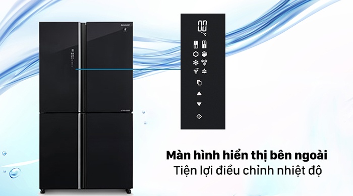 Tủ lạnh Sharp Inverter 572L 4 cửa SJ-FXP640VG-BK Tủ lạnh Sharp Inverter 572L 4 cửa SJ-FXP640VG-BK