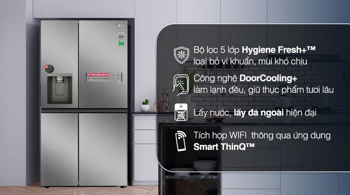 Tủ lạnh Side By Side LG GR-D257 JS 635 lít 2 cửa Inverter