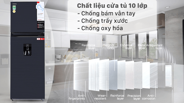 Tủ lạnh Toshiba Inverter 337 lít GR-RT435WE-PMV(06)-MG Tủ lạnh Toshiba Inverter 337 lít GR-RT435WE-PMV(06)-MG