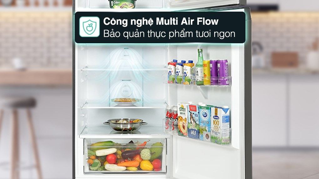 Công nghệ Multi Air Flow làm lạnh toàn diện, giữ sự tươi ngon dài lâu  Công nghệ Multi Air Flow làm lạnh toàn diện, giữ sự tươi ngon dài lâu