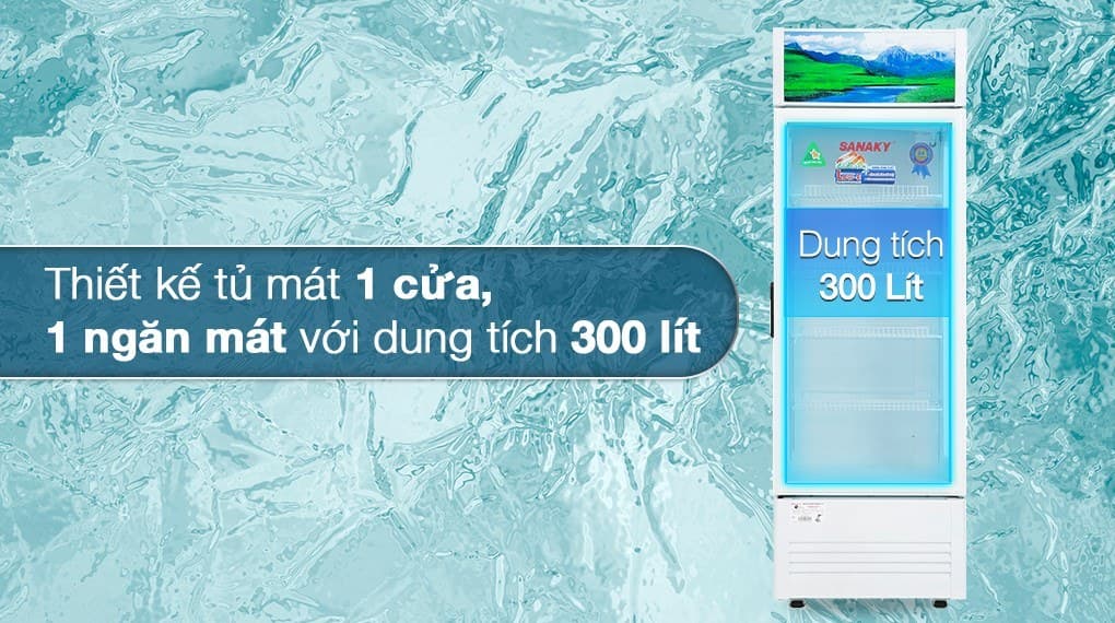 Dung tích 300 lít cùng mức nhiệt 0 - 10 độ C trữ lạnh nhiều loại thực phẩm  Dung tích 300 lít cùng mức nhiệt 0 - 10 độ C trữ lạnh nhiều loại thực phẩm