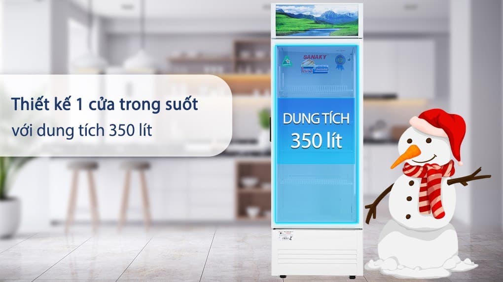  Dung tích lớn 350 lít và mức nhiệt lý tưởng trữ lạnh được lượng lớn thực phẩm