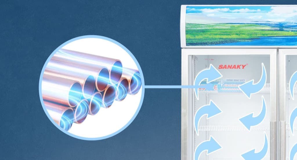 Dàn lạnh bằng đồng nguyên chất dẫn nhiệt nhanh, tiết kiệm điện năng Dàn lạnh bằng đồng nguyên chất dẫn nhiệt nhanh, tiết kiệm điện năng