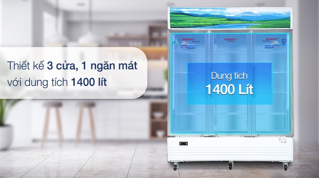 Dung tích cực lớn 1400 lít đáp ứng mọi nhu cầu sử dụng, trưng bày thực phẩm Dung tích cực lớn 1400 lít đáp ứng mọi nhu cầu sử dụng, trưng bày thực phẩm