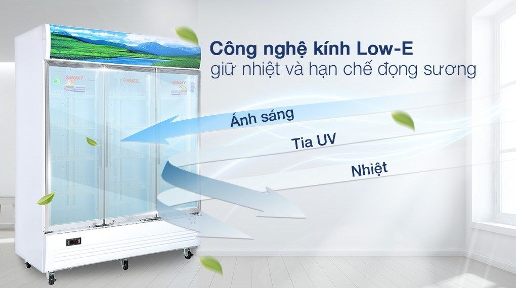 Cửa kính chịu lực 2 lớp bền chắc, công nghệ Low-E ổn định độ lạnh trong tủ Cửa kính chịu lực 2 lớp bền chắc, công nghệ Low-E ổn định độ lạnh trong tủ