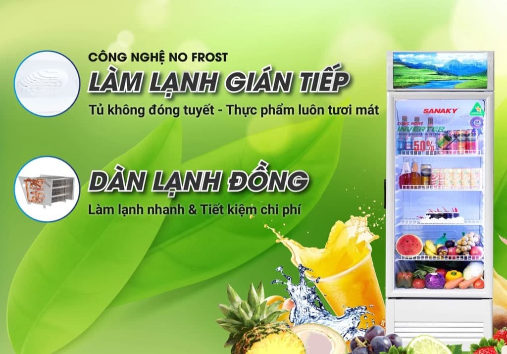 Công nghệ Nofrost, dàn lạnh đồng làm lạnh nhanh, chống đóng tuyết  Công nghệ Nofrost, dàn lạnh đồng làm lạnh nhanh, chống đóng tuyết