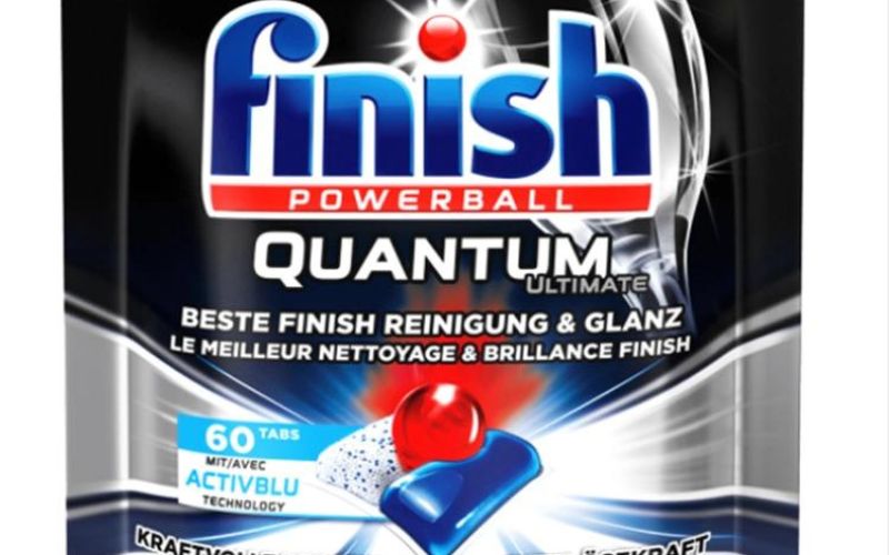  60 viên rửa bát Finish Quantum diệt khuẩn, loại bỏ dầu mỡ bằng các Enzyme