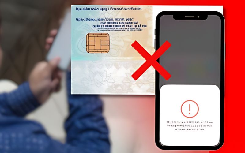  Kiểm tra và đảm bảo rằng thẻ căn cước công dân được đặt đúng chiều như hướng dẫn.