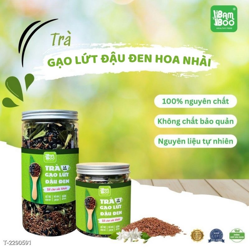 Trà gạo lứt đậu đen hoa nhài lá dứa thư giãn
