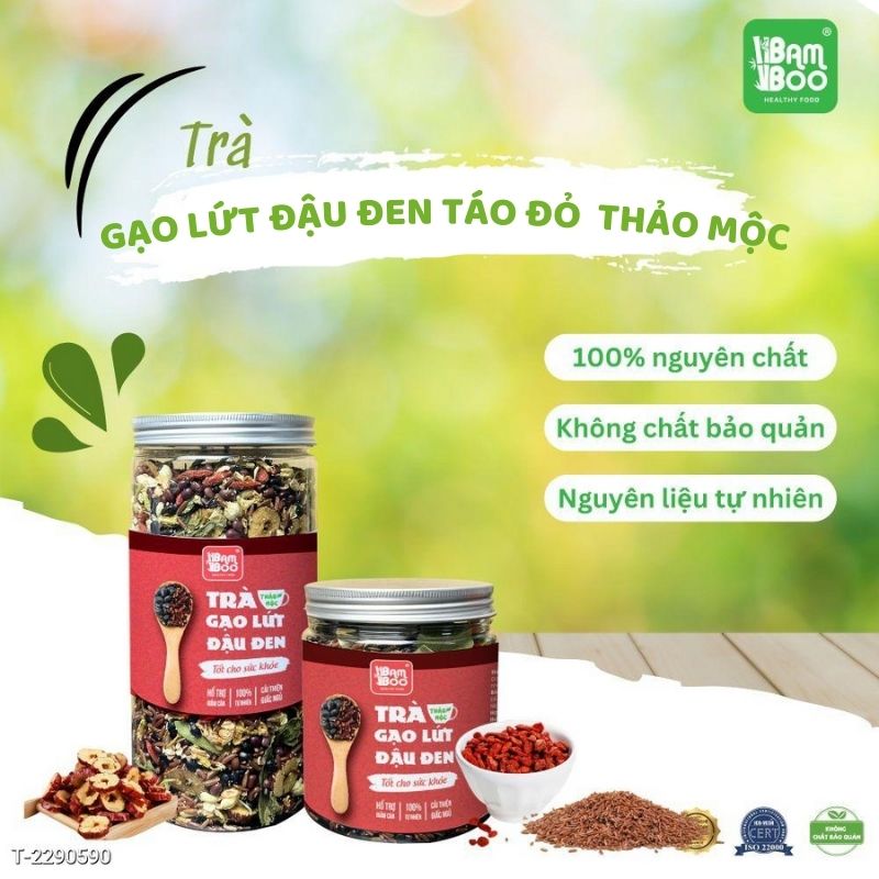 Trà Gạo Lứt Đậu Đen Táo Đỏ Vị Thảo Mộc