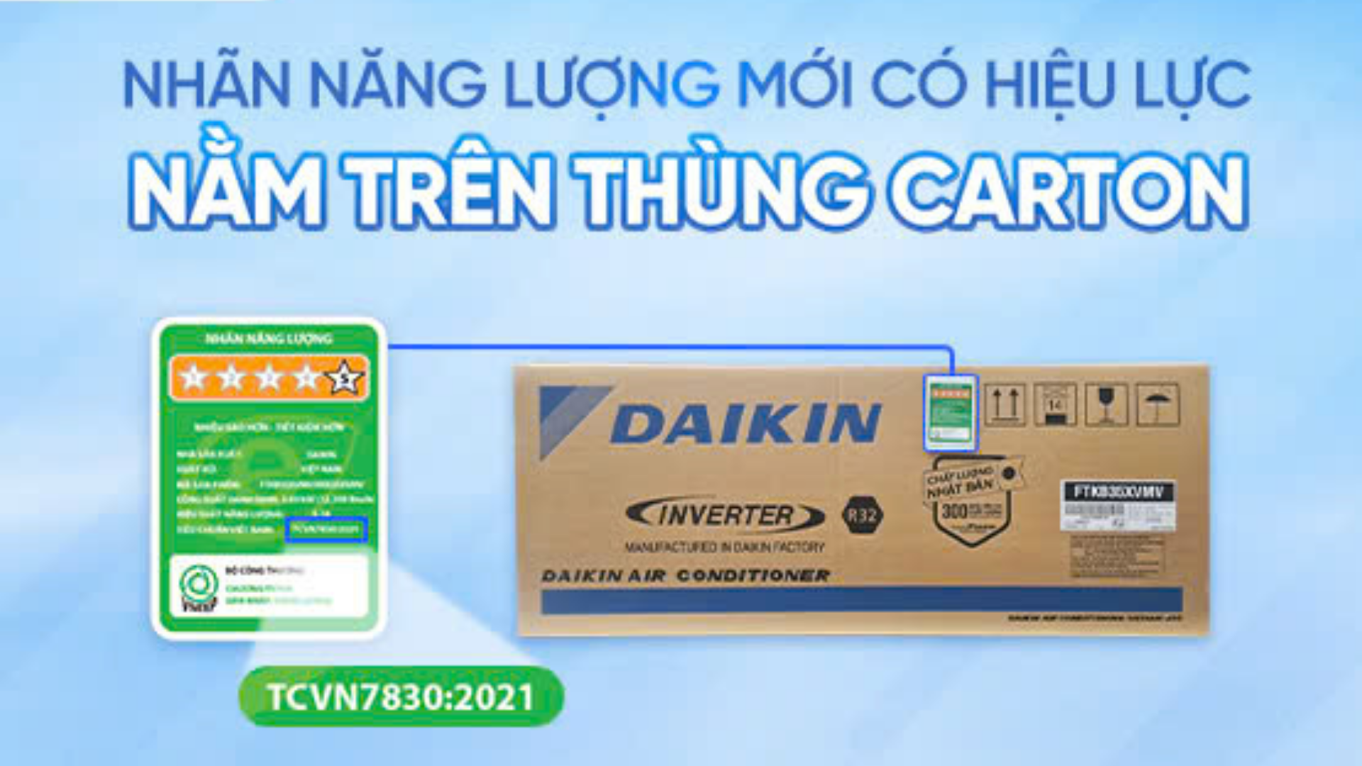 Thông báo thay đổi nhãn năng lượng trên máy ĐHKK Daikin