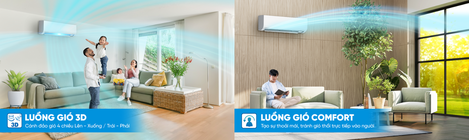 Luồng gió 3D và Luồng gió comfort ở dòng FTKM-AVMV