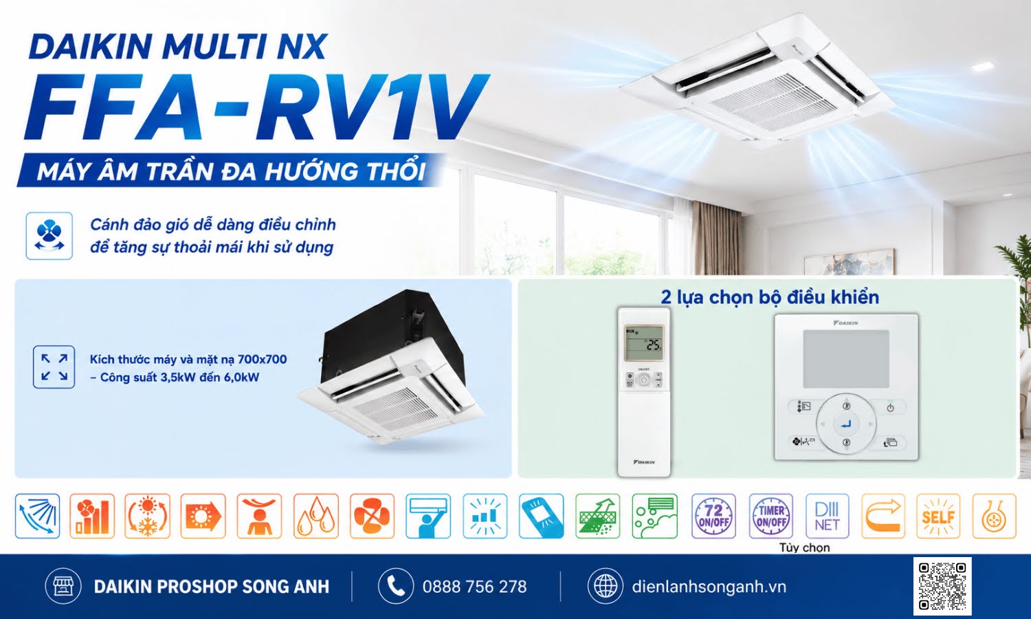 dàn lạnh Diakin Multi NX âm trần đa hướng thổi