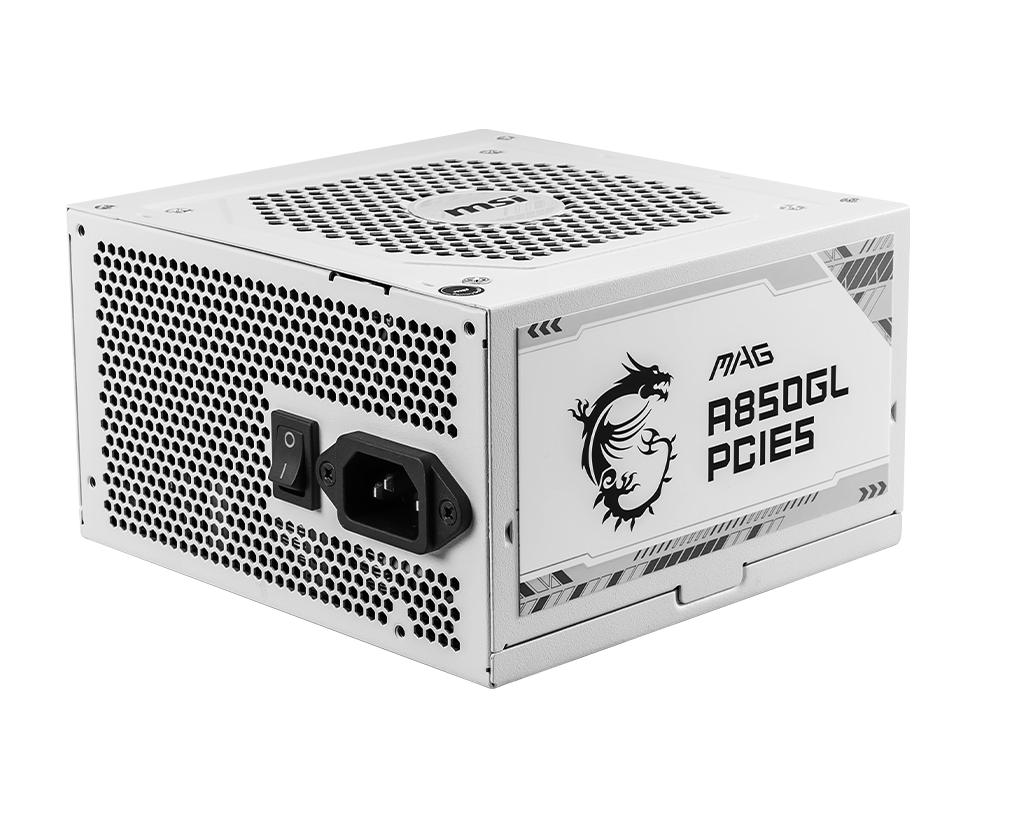 Nguồn máy tính MSI MAG A850GL PCIE5 WHITE - 80 Plus Gold - Full Modular (850W)
