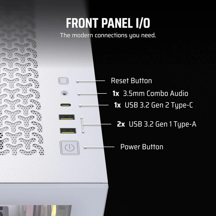 Vỏ máy tính Corsair 3500X Tempered Glass (Mid-Tower, White) CC-9011277-WW