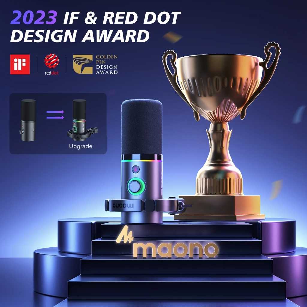 Micro Maono PD200X Podcast chế độ kép USB/XLR đèn RGB và phần mềm điều chỉnh cho PC/ điện thoại/ Livestream/ ghi âm