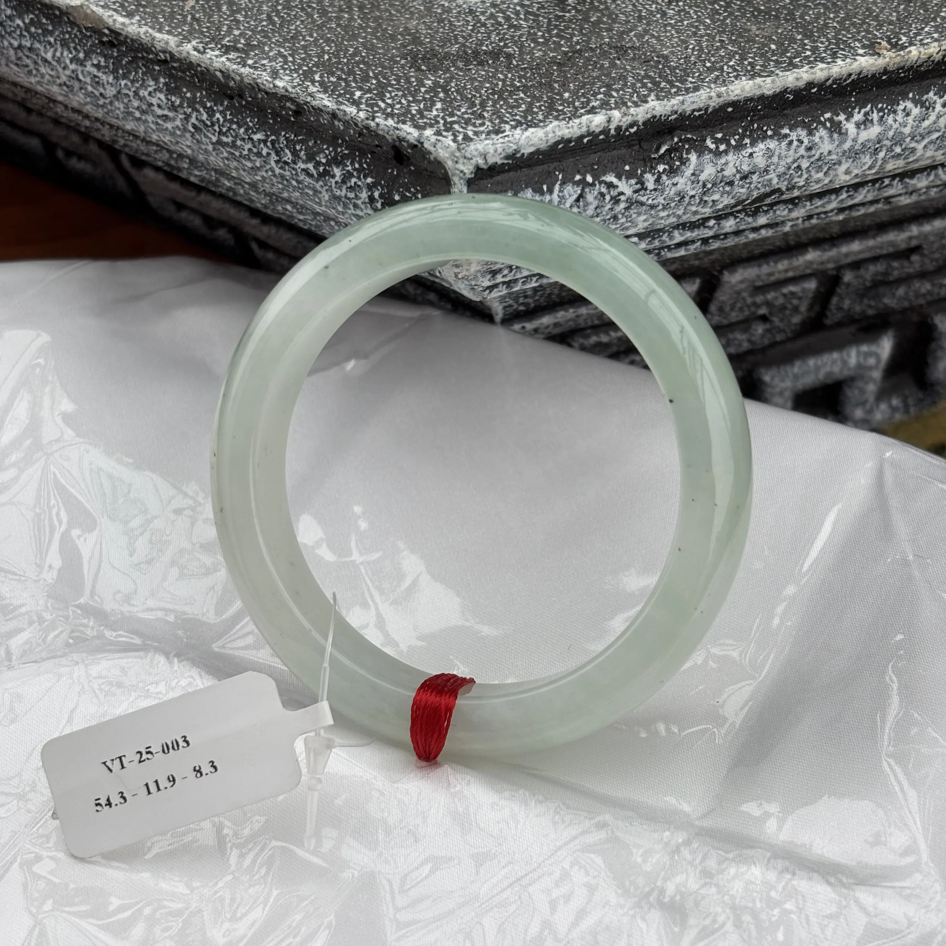 Vòng Tay Bản Nếp Băng Màu Trắng Xanh VT-25-003