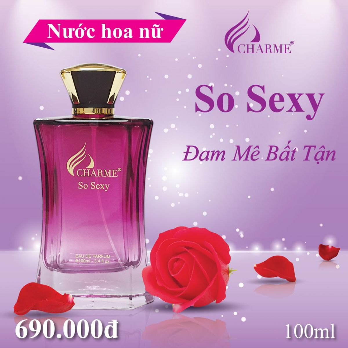 NƯỚC HOA NỮ CHARME SO SEXY 100ML