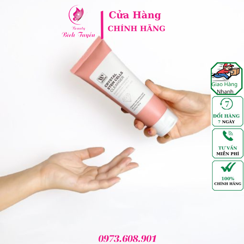 Sữa rửa mặt tế bào gốc cao cấp Wskin Crystal Stem Cells Cleansing Foam