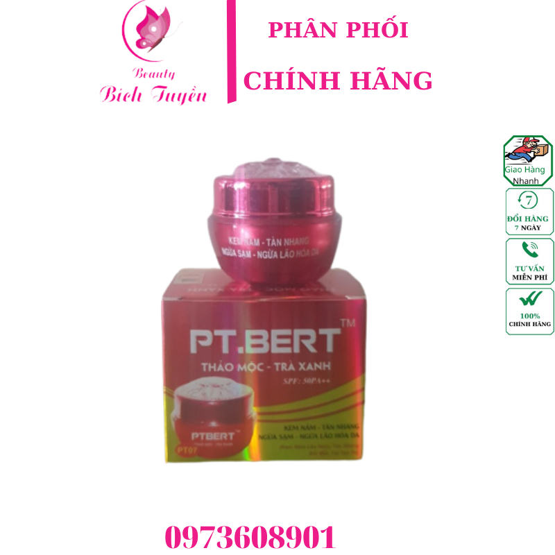 KEM PT.BERT NÁM - TÀN NHANG - NGỪA SẠM VÀ LÃO HÓA DA 20G