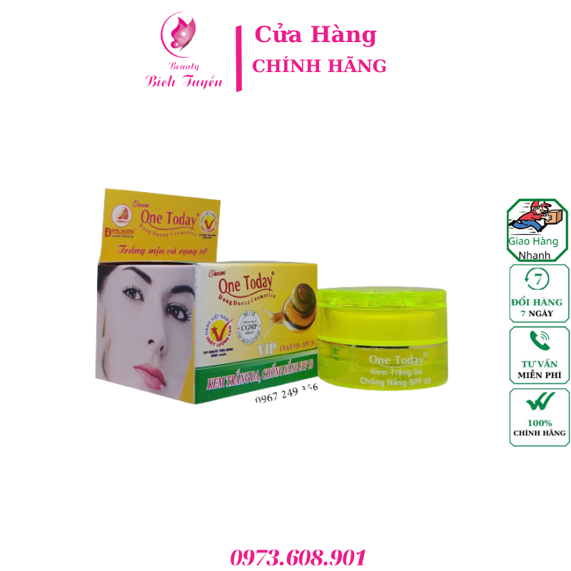 KEM TRẮNG DA, CHỐNG NẮNG SPF50 CAO CẤP  ONE TODAY (VIP) 15g