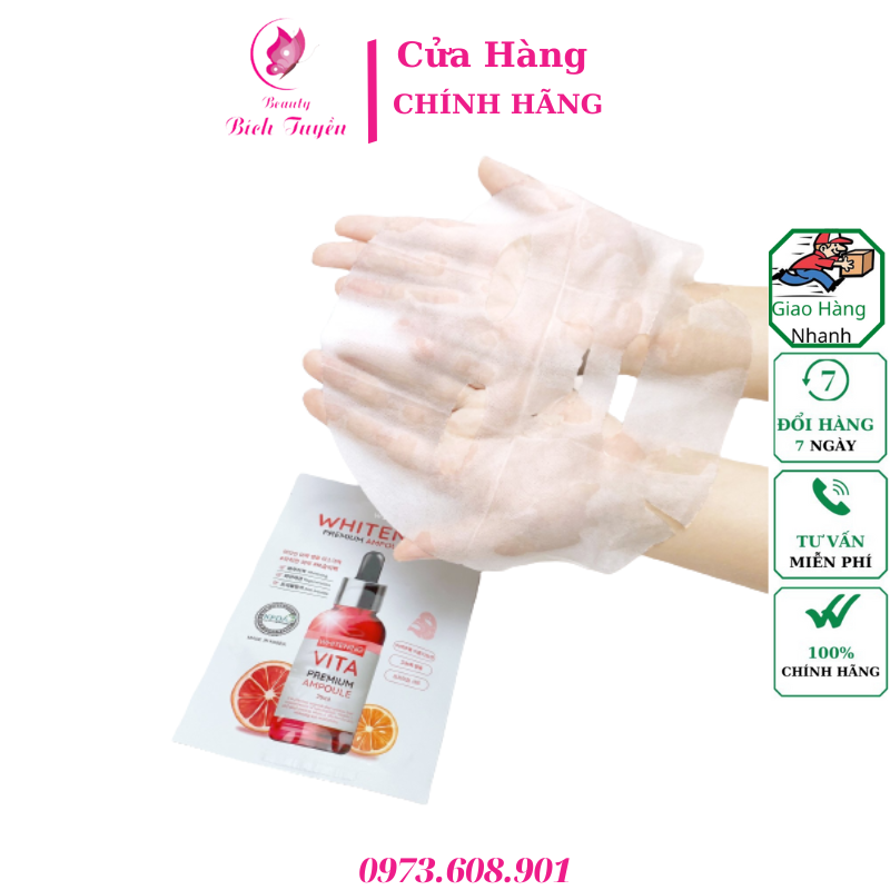 Mặt nạ trắng da cao cấp WSKIN Whitening Premium Ampoule Mask(1 miếng)