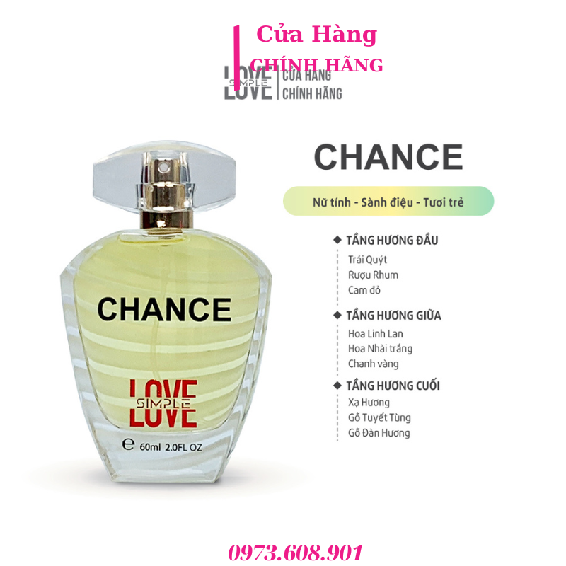 Nước Hoa Nữ CHANCE SIMPLE LOVE  60ml