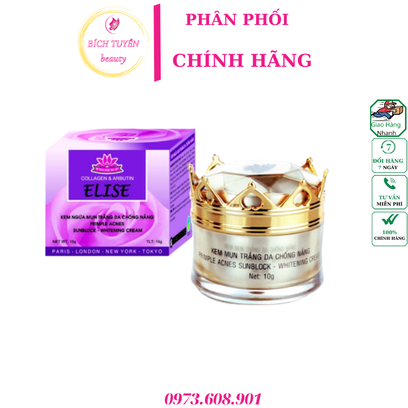 Kem ELISE  mụn trắng da chống nắng 10g