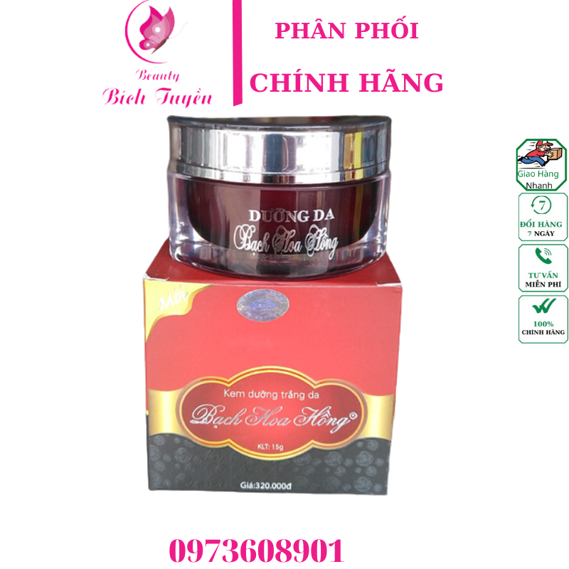 Kem dưỡng trắng da Bạch Hoa Hồng 15g