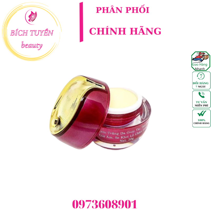 KEM PT.BERT TRẮNG DA - TÁI DẠO DA - GIỮ ẨM - SE KHÍT LỖ CHÂN LÔNG 30G - NGÀY VÀ ĐÊM
