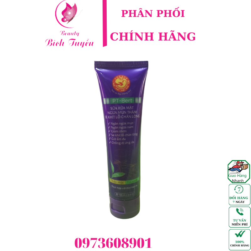 SỮA RỬA MẶT PT.BERT MỤN - THÂM - SE KHÍT LỖ CHÂN LÔNG 100ml