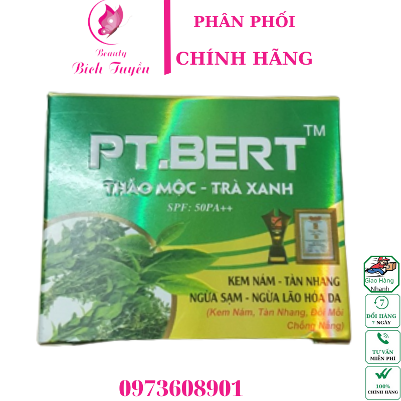 Kem Nám Tàn Nhang Ngừa Sạm Ngừa Lão Hóa Pt Bert Thảo Mộc Trà Xanh 15G