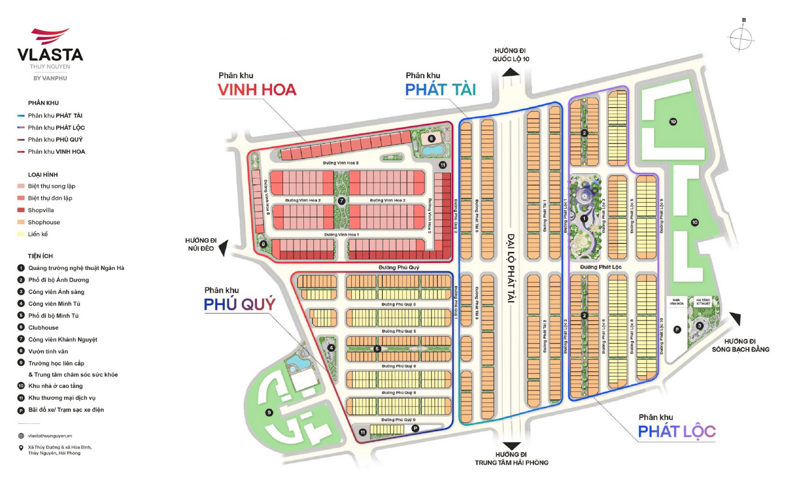 Sơ đồ tiện ích dự án Vlasta Thủy Nguyên