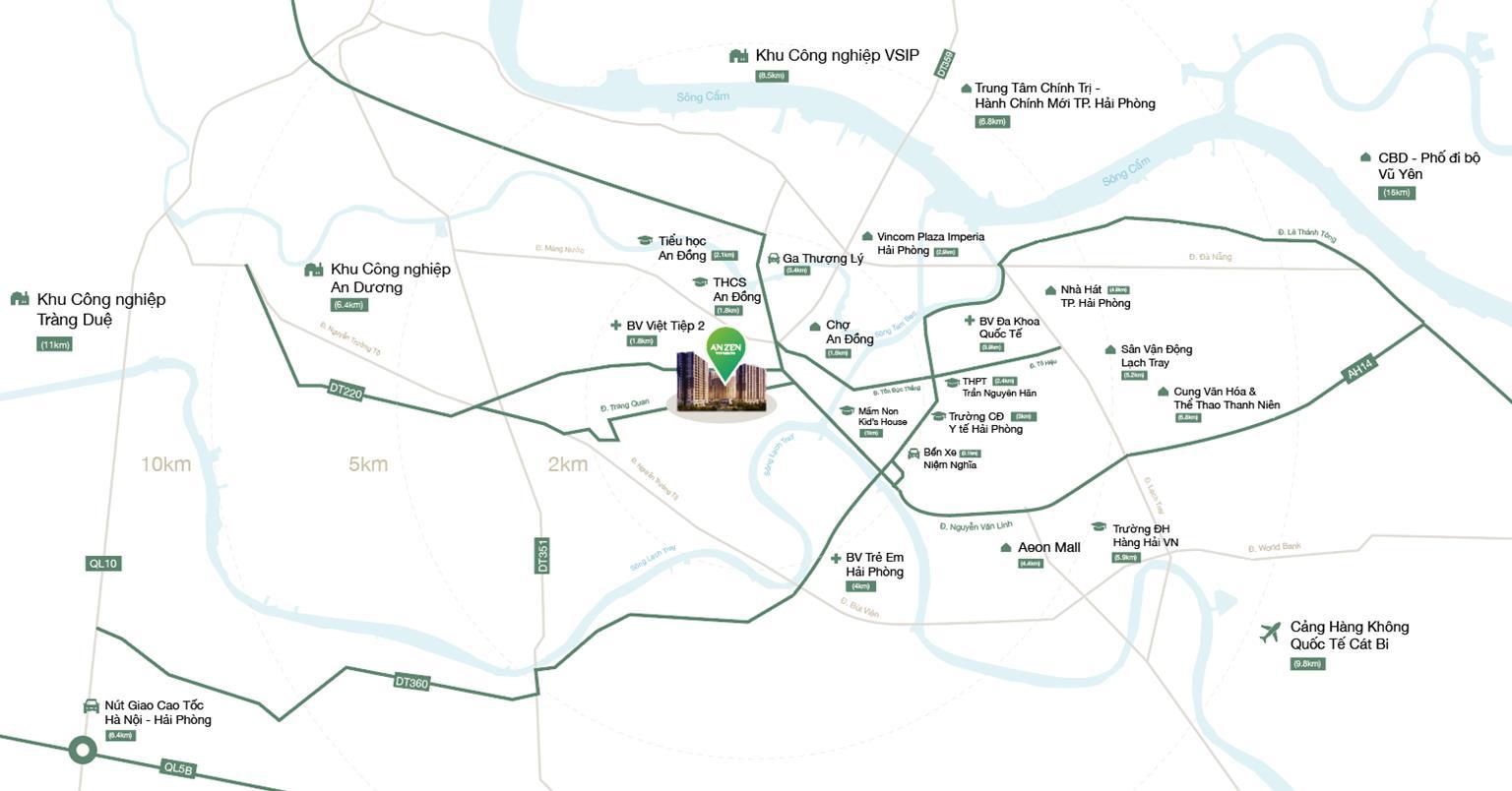 Vị trí An Zen Residences An Đồng Hải Phòng – cửa ngõ kết nối trung tâm và khu công nghiệp