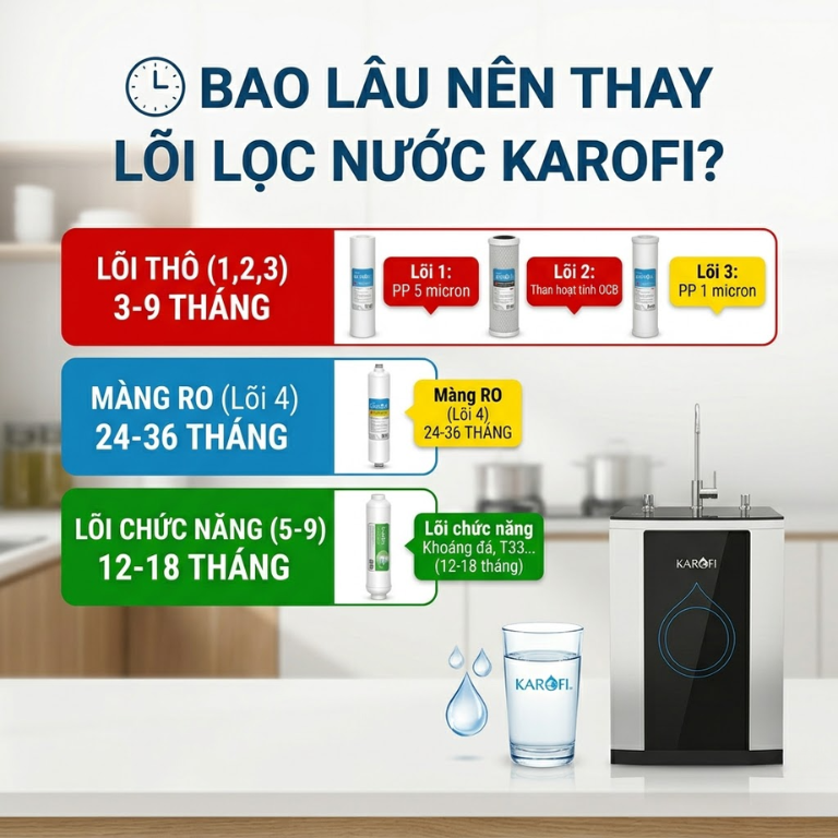 Bao Lâu Nên Thay Lõi Lọc Nước Karofi?