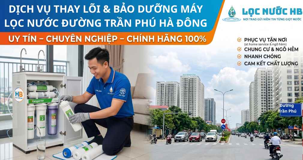 Dịch vụ Thay Lõi Và sửa chữa máy lọc nước Đường Trần Phú Hà Đông