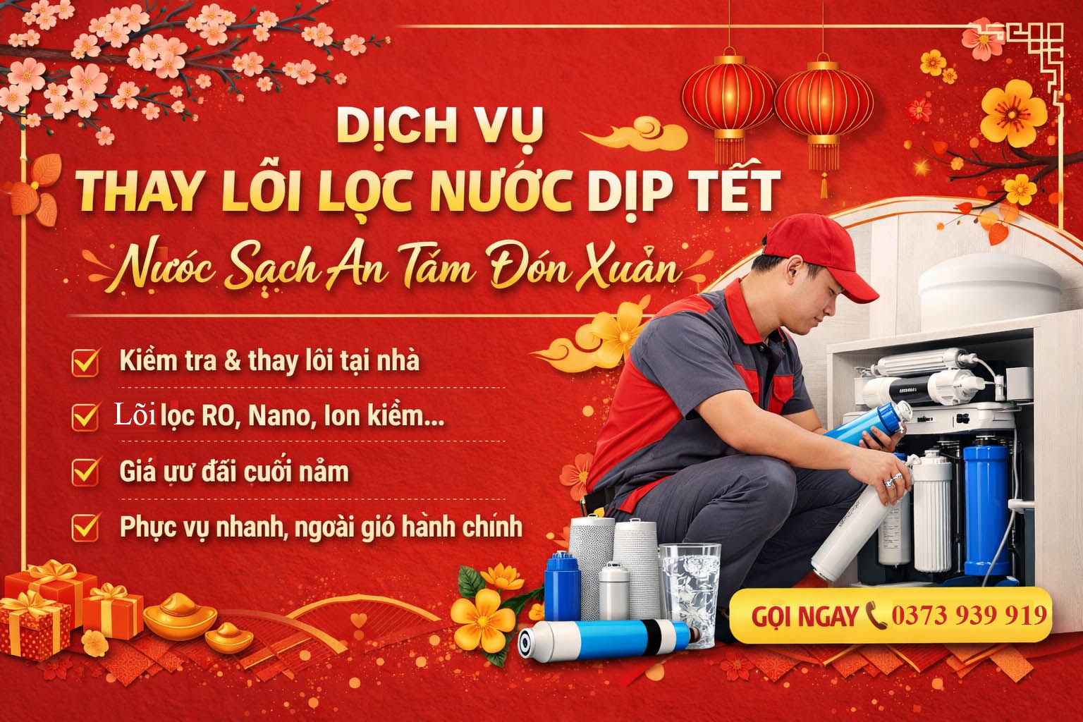 Dịch vụ thay lõi lọc nước dịp Tết An tâm đón năm mới