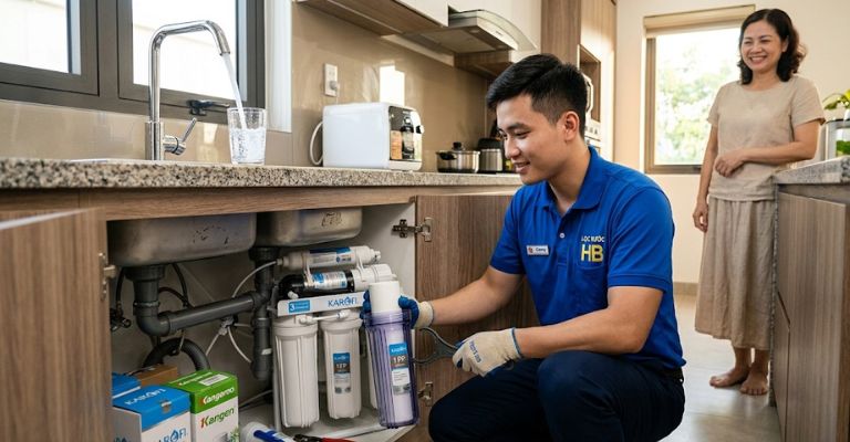 Áp lực nước yếu sau khi di dời máy lọc nước sang nhà mới