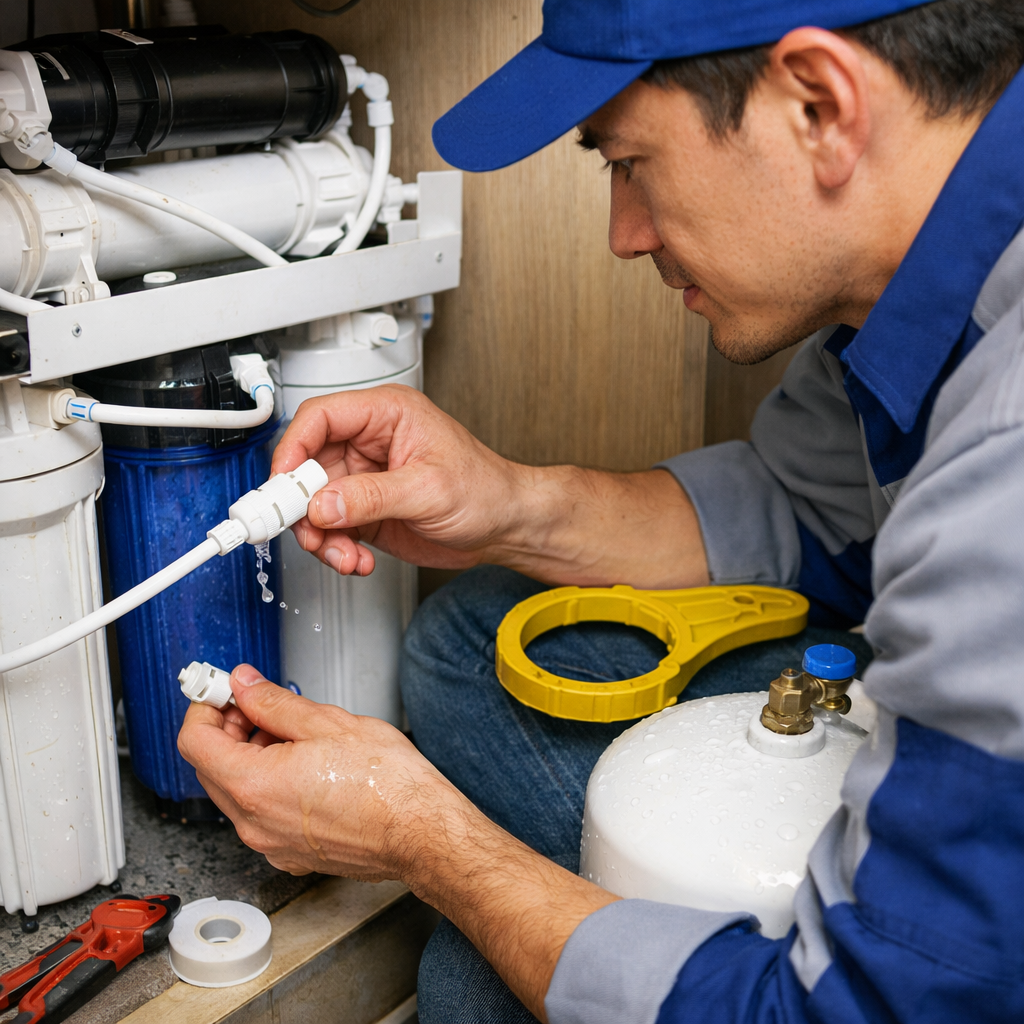 Hướng dẫn nhanh tự sửa máy lọc nước bị rò rỉ nước