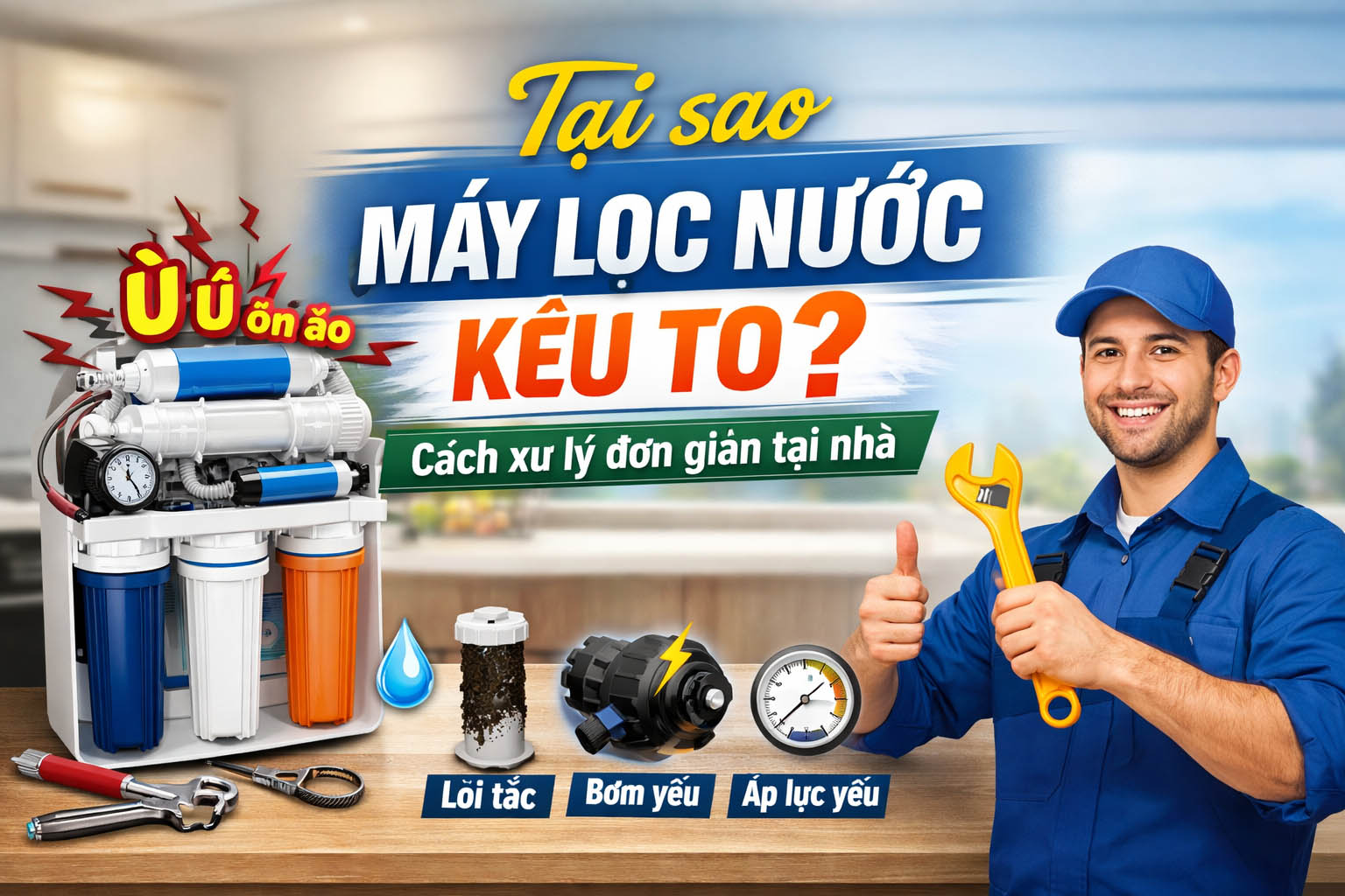 Tại sao máy lọc nước kêu to và Cách xử lý đơn giản tại nhà