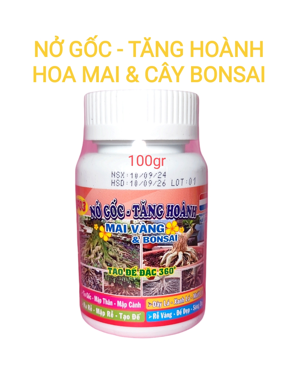 Nở gốc, tăng hoành cho Mai Vàng và Bonsai, lọ 100gr
