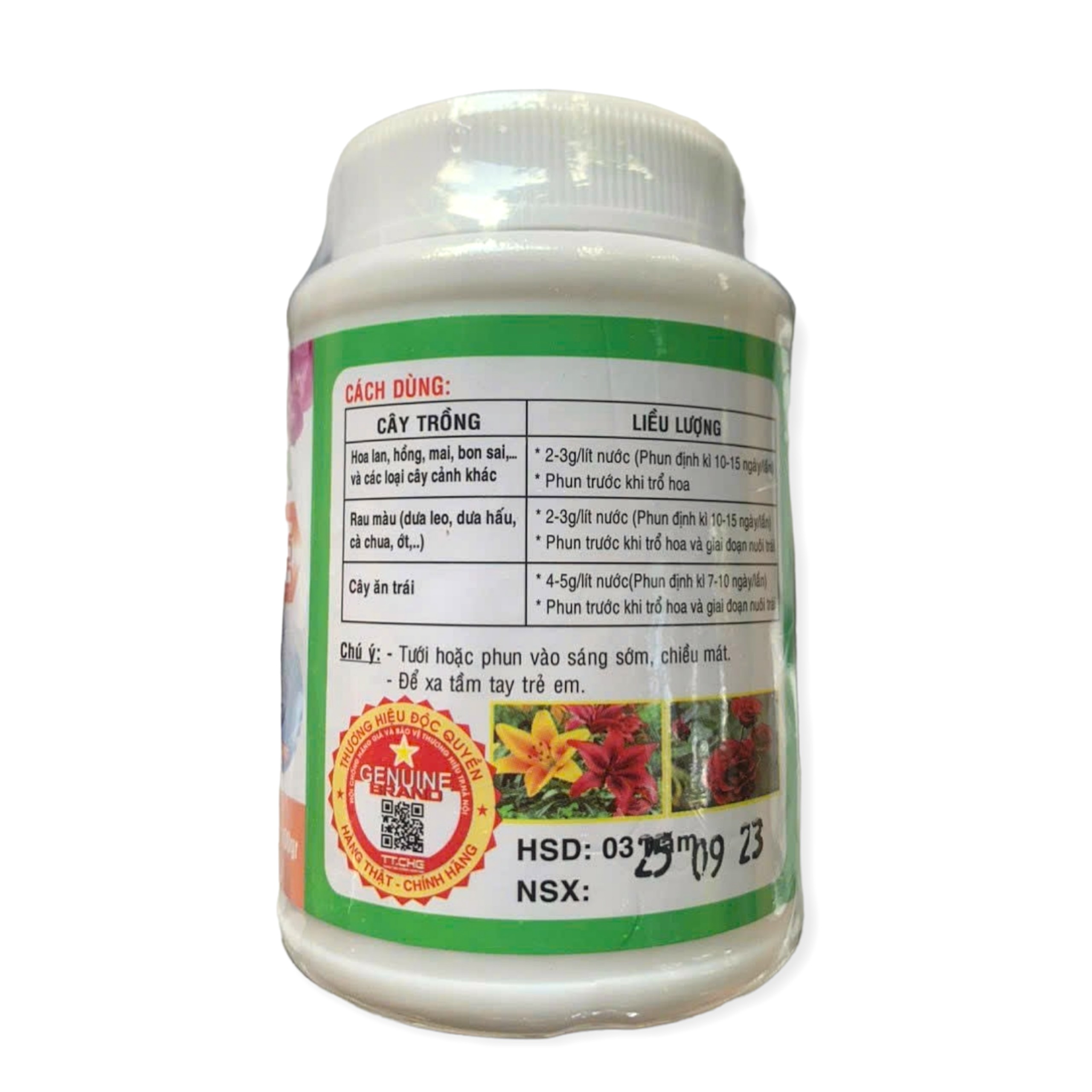 Phân bón Kích Hoa NPK 0-52-34 chuyên lan và các loại cây khác, lọ 100g
