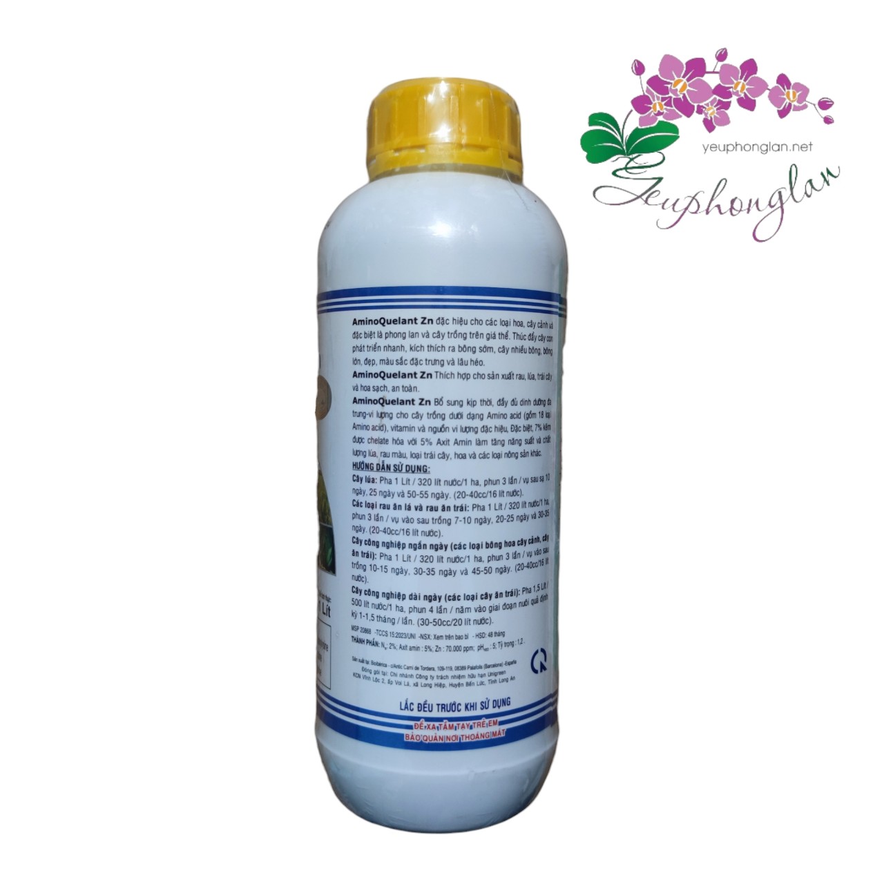 Phân bón lá Grow More AminoQuelant Zn 1 lít Cung cấp Kẽm