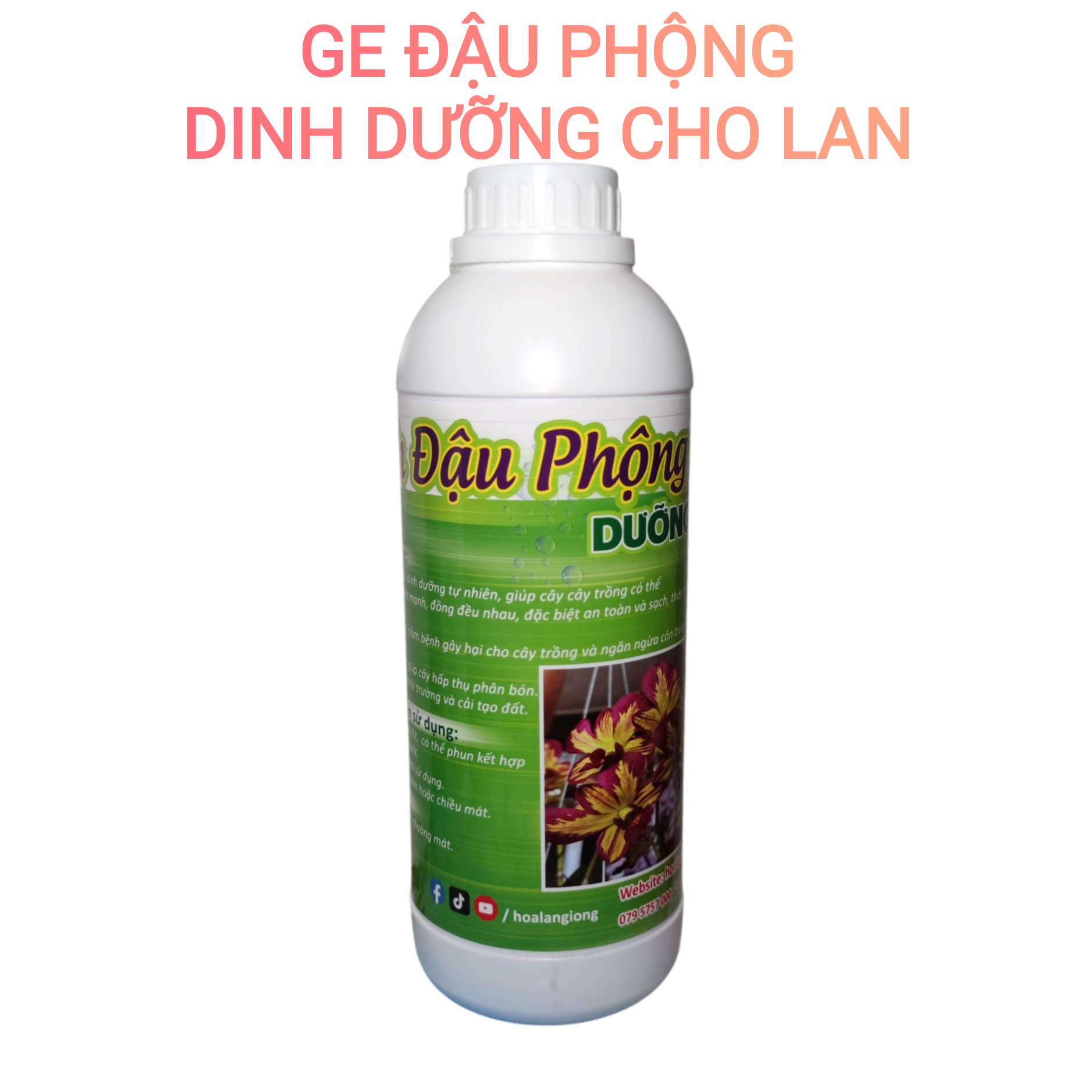 Dịch GE Đậu Phộng dinh dưỡng hữu cơ cho Lan và mọi cây trồng, chai 1lít