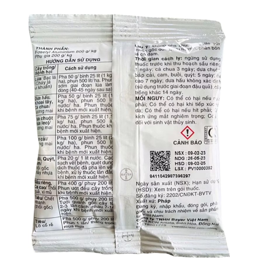 Phòng trừ nấm bệnh Aliette 800WG gói 100g