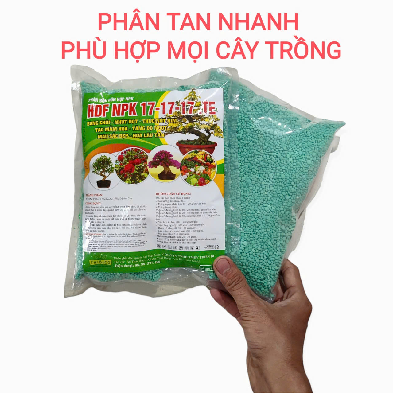 Phân bón gốc tan nhanh NPK 17-17-17 TE 1kg