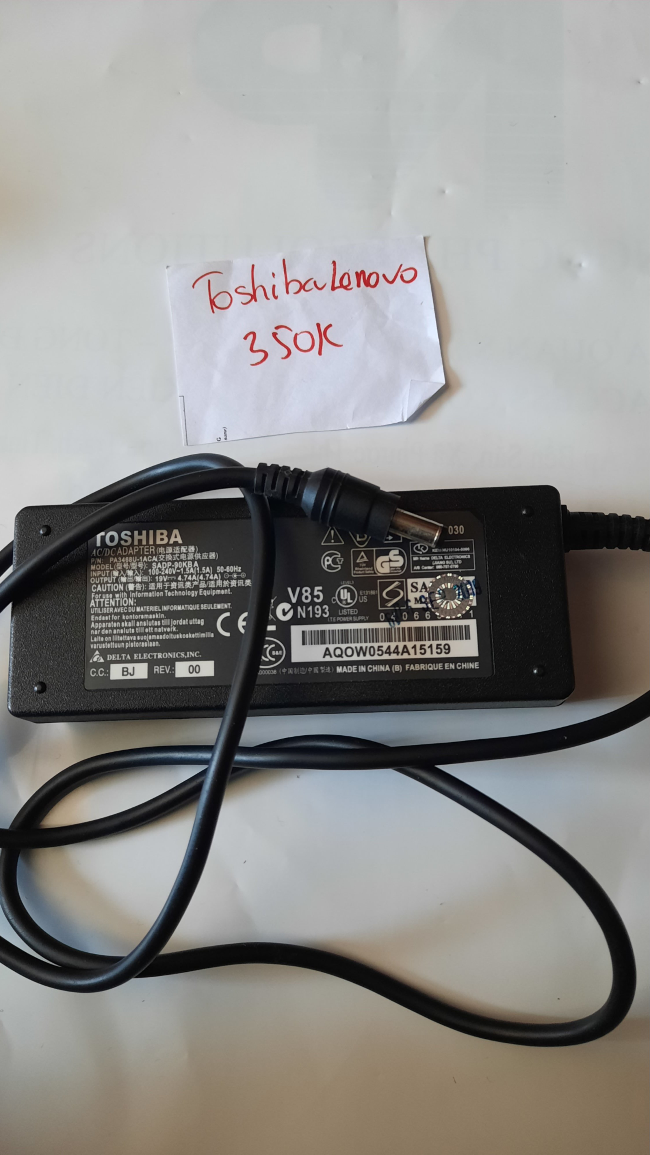 Adapter Toshiba  19V-4.74A  đầu kim